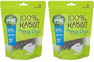 Dehydrated Dog Chews: Rabbit Jerky Dog Treats Single Source Protein (2.25 Oz / 2 Pack)