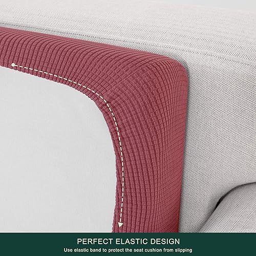 Vista 12 de CHUN YI - Funda elástica de cojín para sofá biplaza, funda de asiento de sofá con tela jacquard de elastano (mediana, color verde azulado) Verde