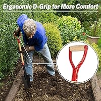 Vista 4 de Nohovu Pala para Excavar, Pala Resistente con Mango en D, Pala de Zanja para Jardinería, 45 Pulgadas