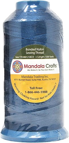 Miniatura 782 de Mandala Crafts Hilos de coser resistentes de nailon consolidado, hilo para tejer jeans de cuero, hilos de tapicería marina al aire libre, Beige