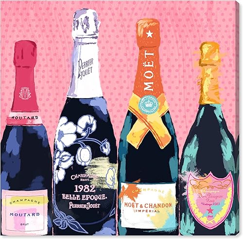 The Oliver Gal Artist Co. Drinks and Spirits - Lienzo decorativo para pared, diseño de "Pass The Bottle", decoración del hogar, 12 x 12 pulgadas,