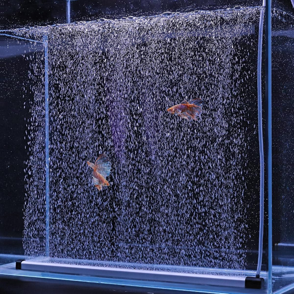 hygger Tira de burbujas para acuario, cortina de burbujas de aire nano para acuario de pared, silencioso difusor de oxígeno disuelto alto, decoración de burbujas para pecera, autohundimiento para agua dulce salada (16,9 pulgadas)