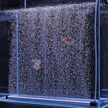hygger Aquarium Bubble Strip, Nano Air Bubble Curtain Wall Aquarium, Quiet High Dissolved Oxygen Diffuser Fish Tank Bubbler Decorations Self-Sinking for Freshwater Saltwater 16.9 Inch