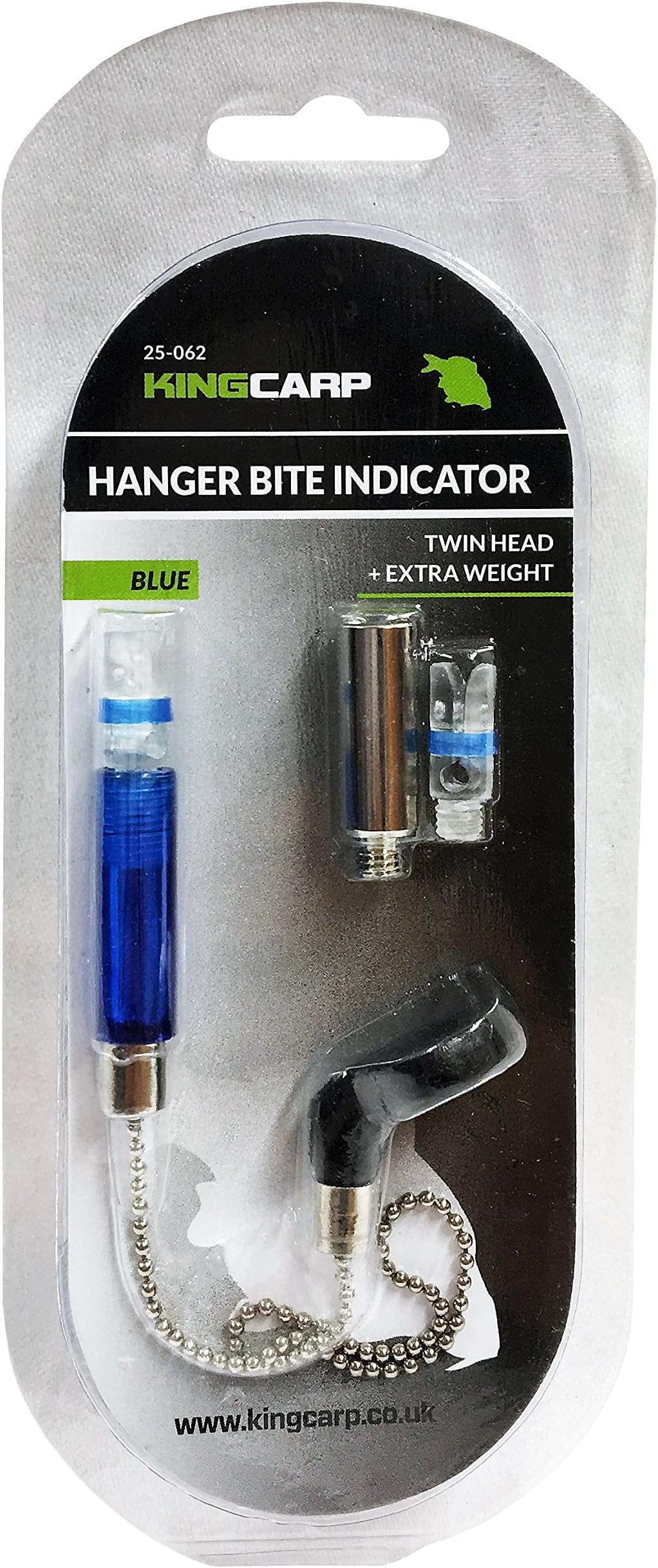 KingCarpRed or Blue Superior Bite Indicator with Twin Heads and Extra Weight and Insert for Chemical Light (Blue) [25-062]
