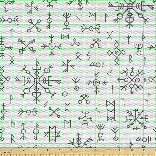 Miniatura 8 de Ambesonne Tela de dalia de The Yard, dibujo de grandes flores de crisantemo y capullos en tonos de púrpura, tela decorativa para tapicería y