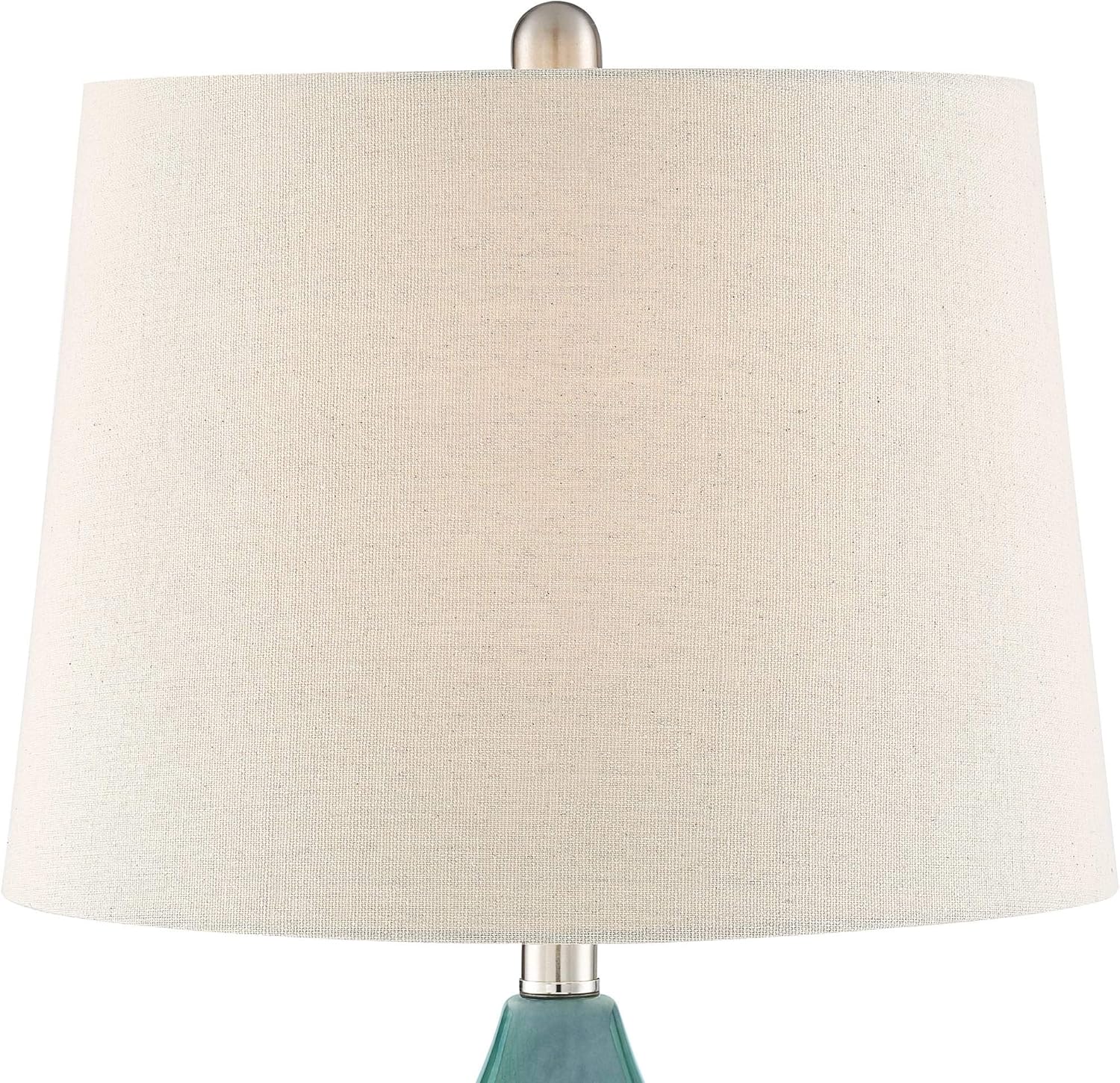 360 Lighting Kate Coastal Vase-Shaped Table Lamp 24.75" High Sea Foam Blue Green Ceramic Oatmeal Tapered Drum Shade for Cottage Core Living Room Bedroom Beach House Nightstand (Color May Vary)