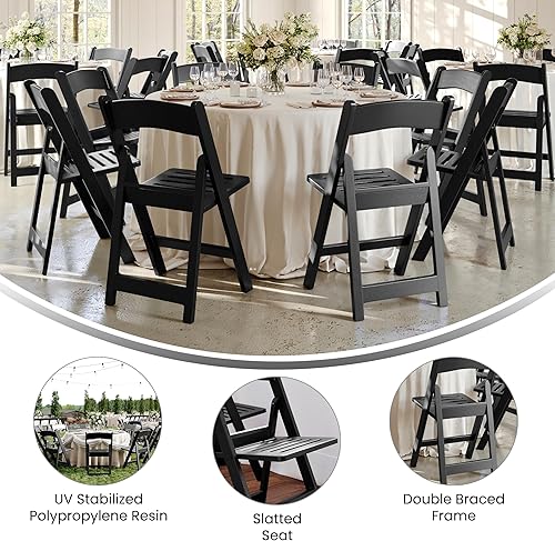 Miniatura 6 de Flash Furniture Hercules - Silla plegable comercial para interiores y exteriores, aspecto de madera, resistente a la intemperie, diseño ligero, uso