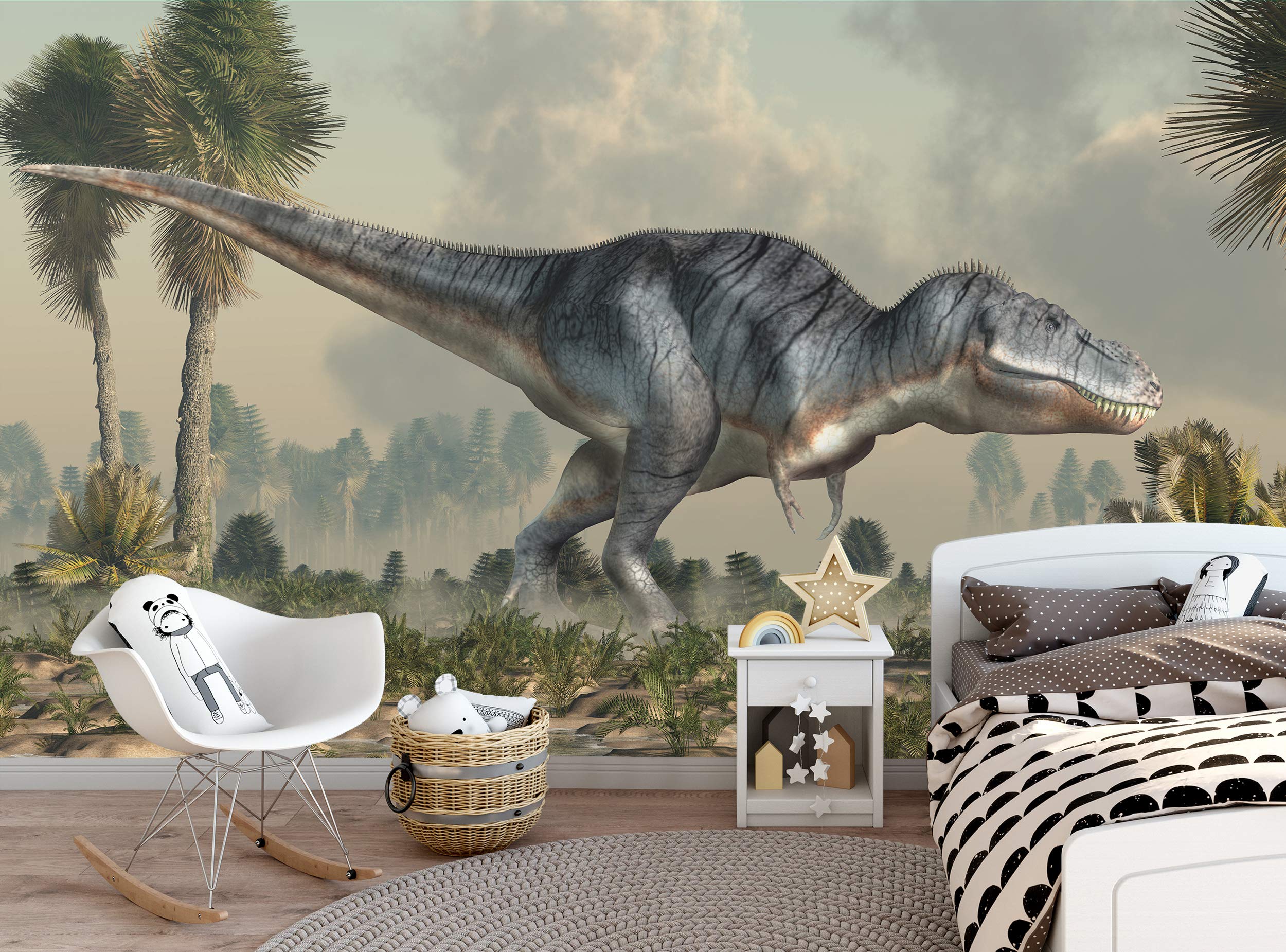 Papel pintado 3D Dinosaurio Tyrannosaurus Rex mural de pared para niños adolescentes dormitorio decoración de pared W 366 cm x H 254 cm papel pintado murales imagen gigante papel cartel