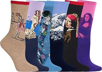 Hot Sox womens Fun Crew Socks - 6 & 8 Pair Packs - Cute & Funny Novelty Gifts