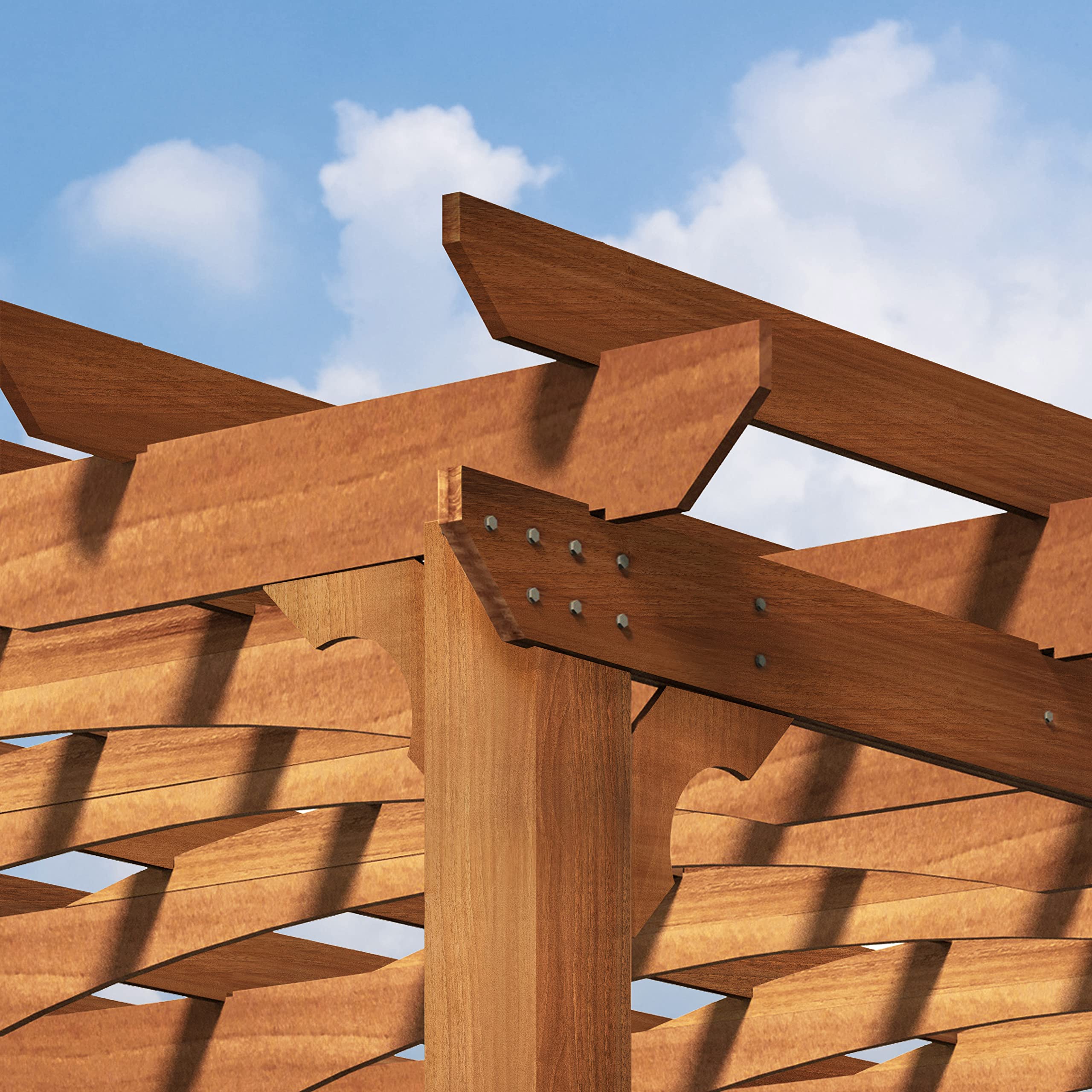 Buy MUPATER Wooden Pergola Gazebo for Patio with Arched Roof and Ground