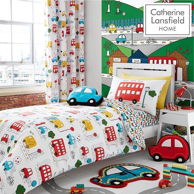 Catherine Lansfield Transport Easy Care Junior Duvet Set Bright