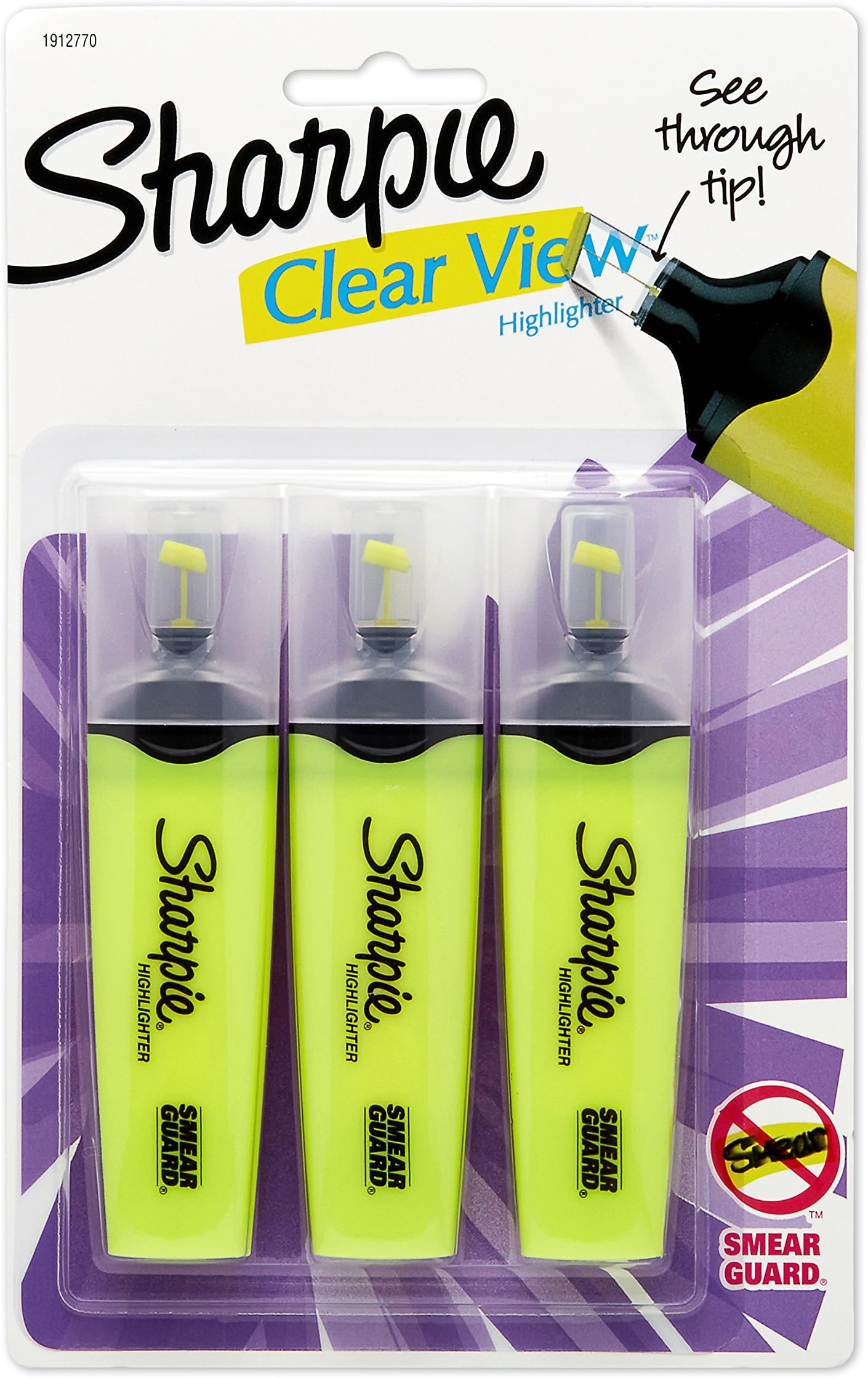 Sharpie Clear View Fluorescent Highlighters, Chisel Tip