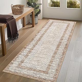 GarveeHome Distressed Geometric Runner Rug