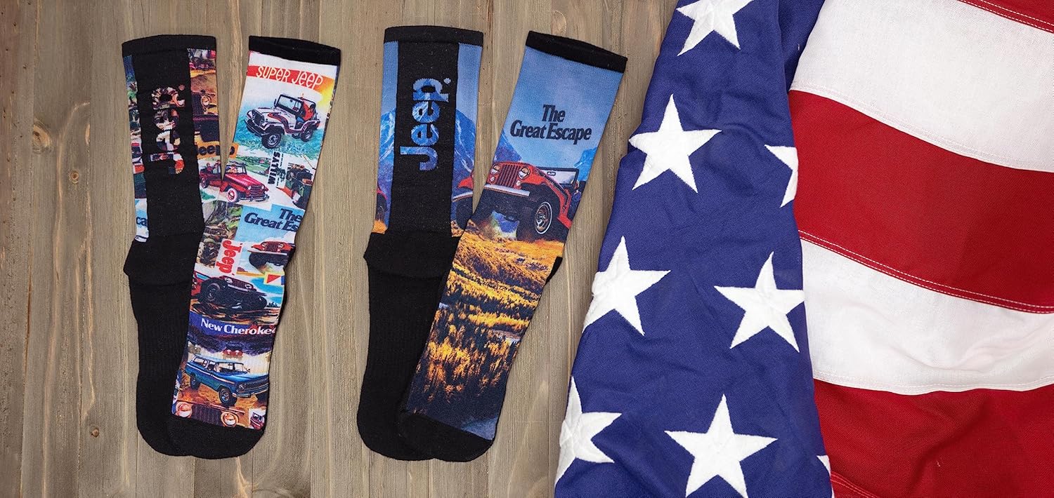 Jeep womens Vintage Ads Crew Socks - 1 Pair Pack - Lightweight Cushioned Comfort - Image 3