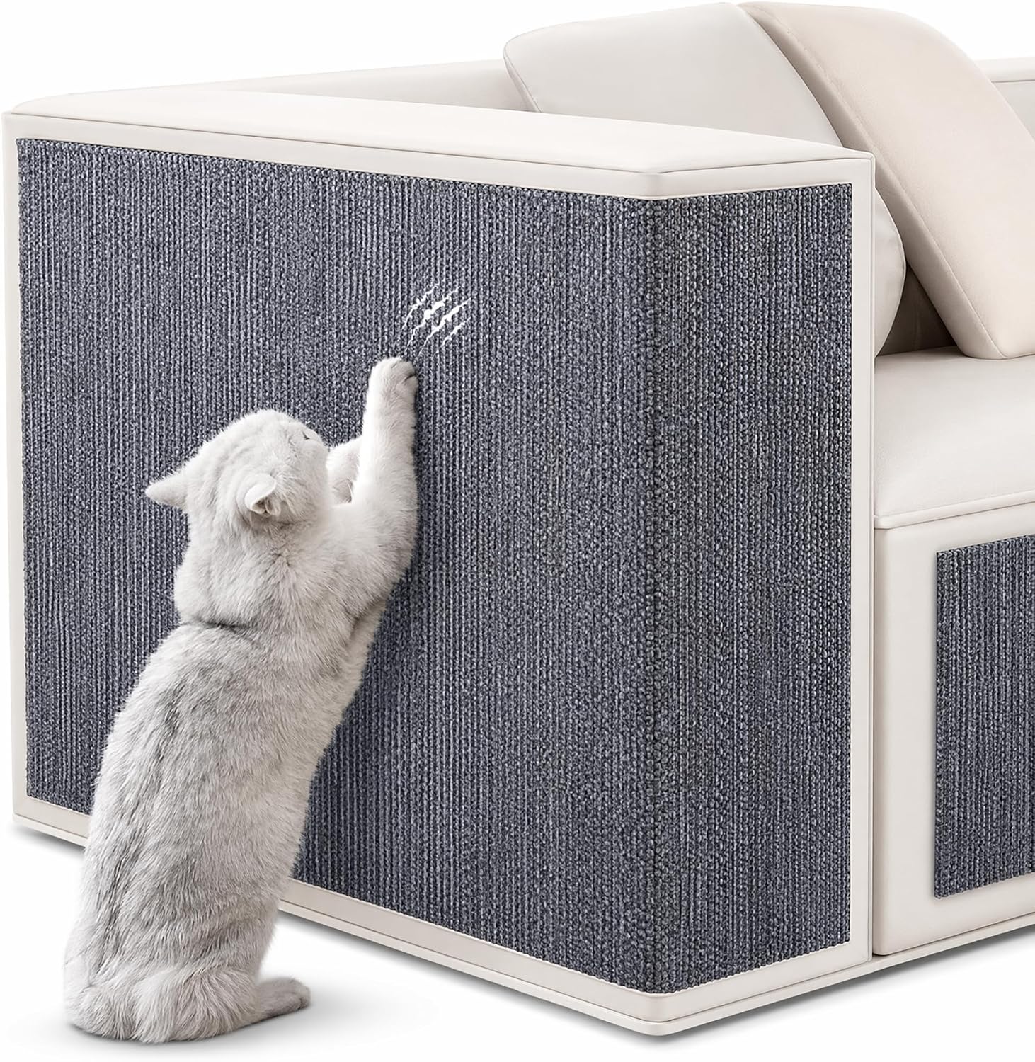 78.7"X23.6" Cat Scratching Mat, Self-Adhesive Cat Scratch Carpet, DIY Cats Scratch Furniture Protector for Couch, Sofa, Wall & Door, Durable Furniture Guards Couch Scratcher from Cats Claws