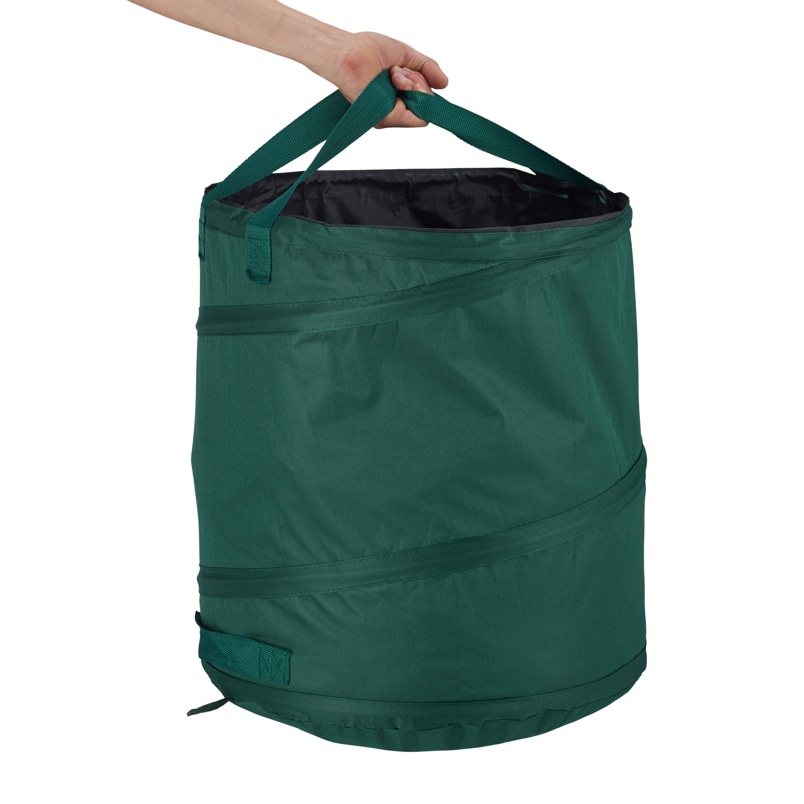 relaxdays Sacchi per Foglie Pop Up, Set da 3, per Fogliame e Rifiuti da Giardino, 85 l, Autoportanti, ∅: 46 cm, Verdi, Verde