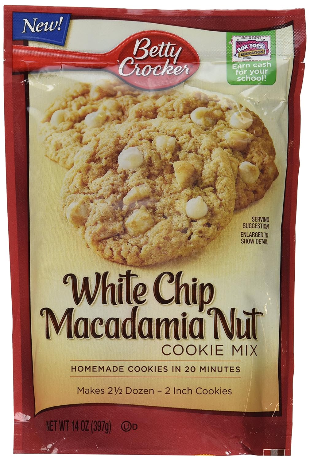 Betty Crocker White Chip Macadamia Nut Cookies, Cookie Baking Mix, 14 oz (Pack of 12)