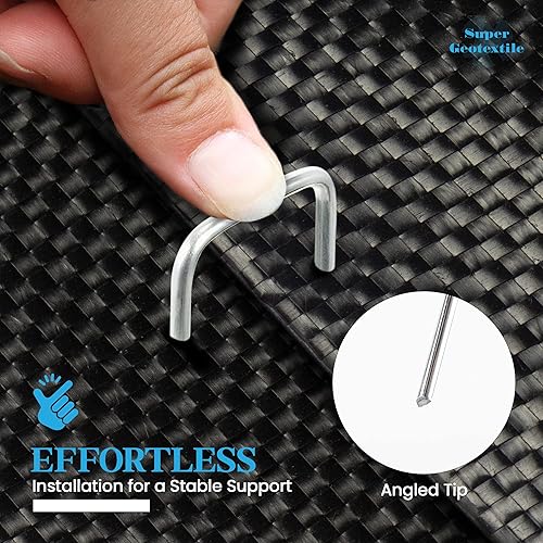 Miniatura 4 de Grapas de paisaje  Alfileres de césped galvanizados en forma de U de calibre 11 para barrera de malezas y estacas de tela de paisajismo  Extra