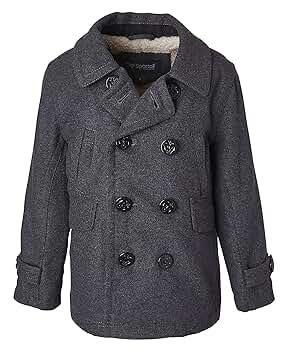 ジャケット・アウター authentic motel wool pea coat jacket Vintage Wool Zero King Grey Tweed Wool Pea Coat Jacket Red