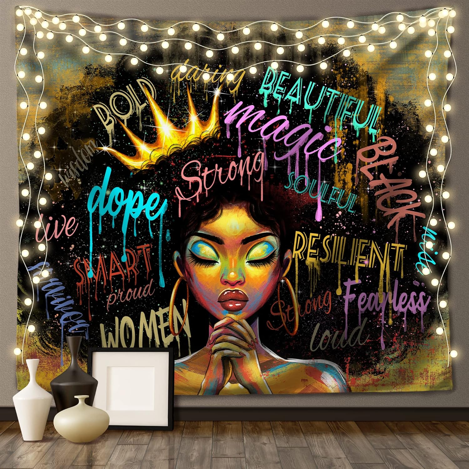 Fzryhaika Afro Tapestry African American Women Tapestry