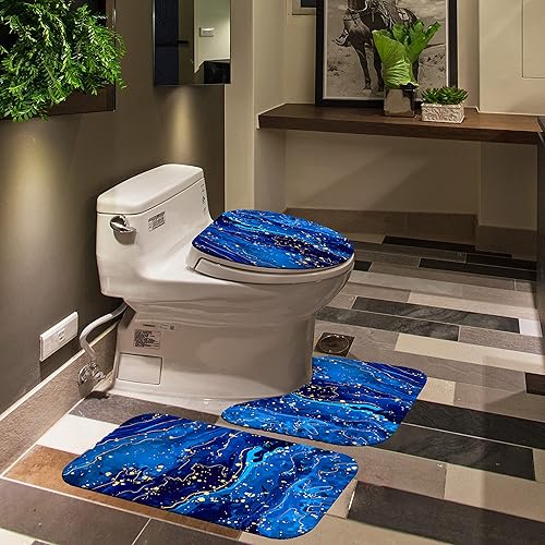 Miniatura 4 de Juego de baño con cortina de ducha y alfombras, el juego de cortinas de baño incluye cortina de ducha impermeable, alfombra antideslizante, cubierta