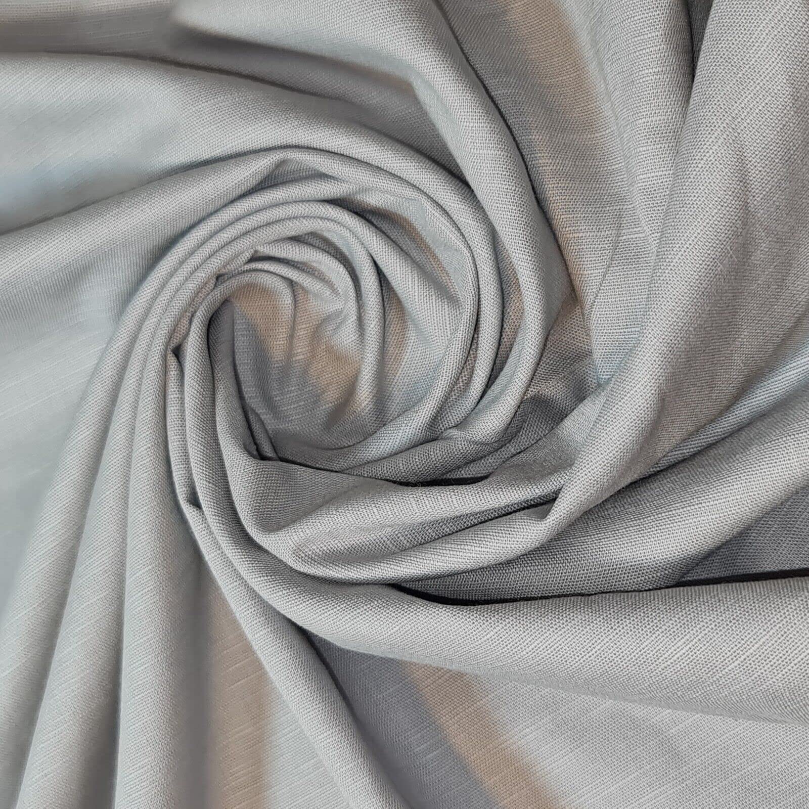 *Clearance* Plain 100% Cotton Linen Fabric Craft Dress Quilting Material 58" (Silver)