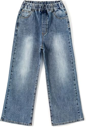 KIDSCOOL SPACE Toddler & Big Girls Jeans, 18M-13T Simple Desgin Ribbed Waist Str