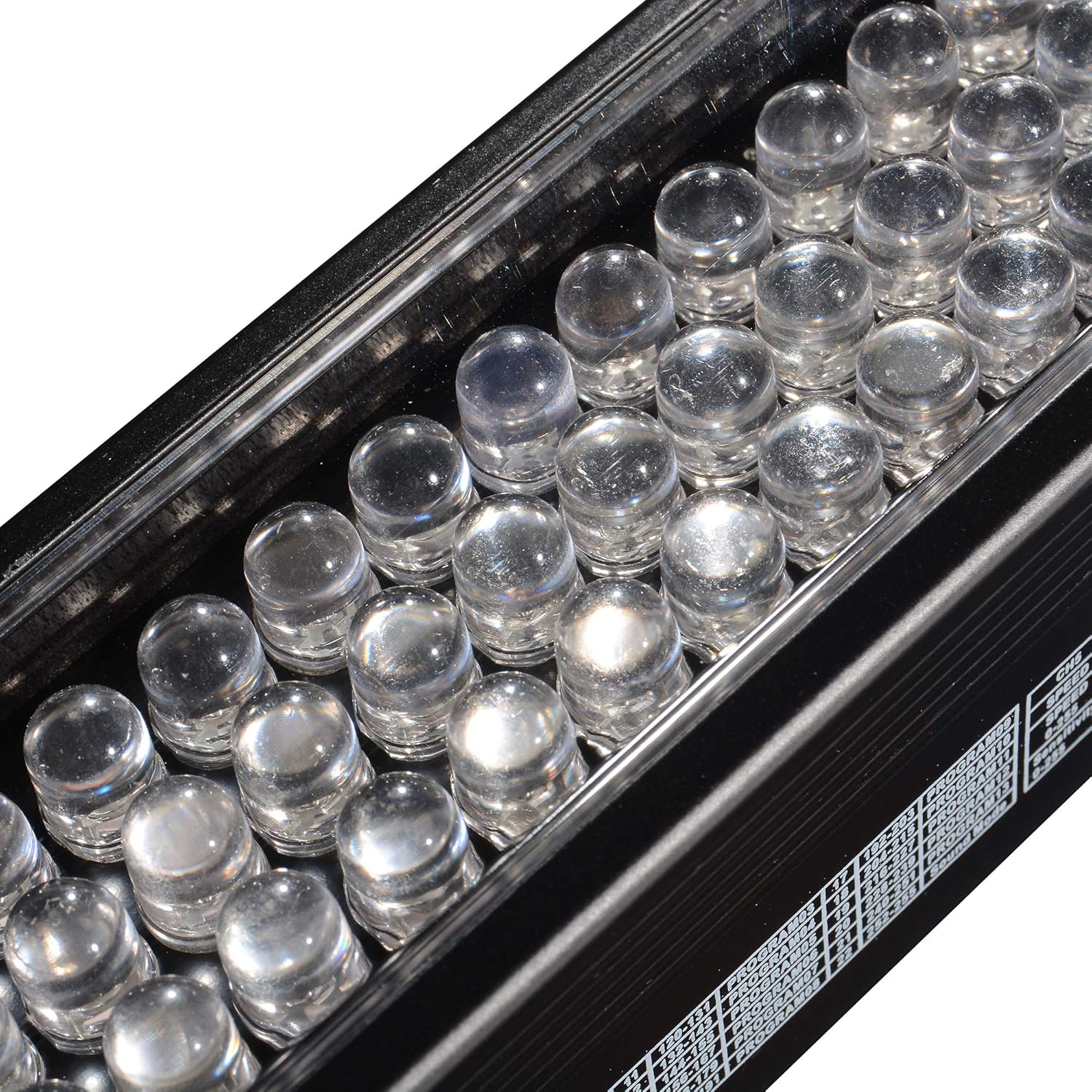 Close-up of the 252 individual LED beads on the light bar
