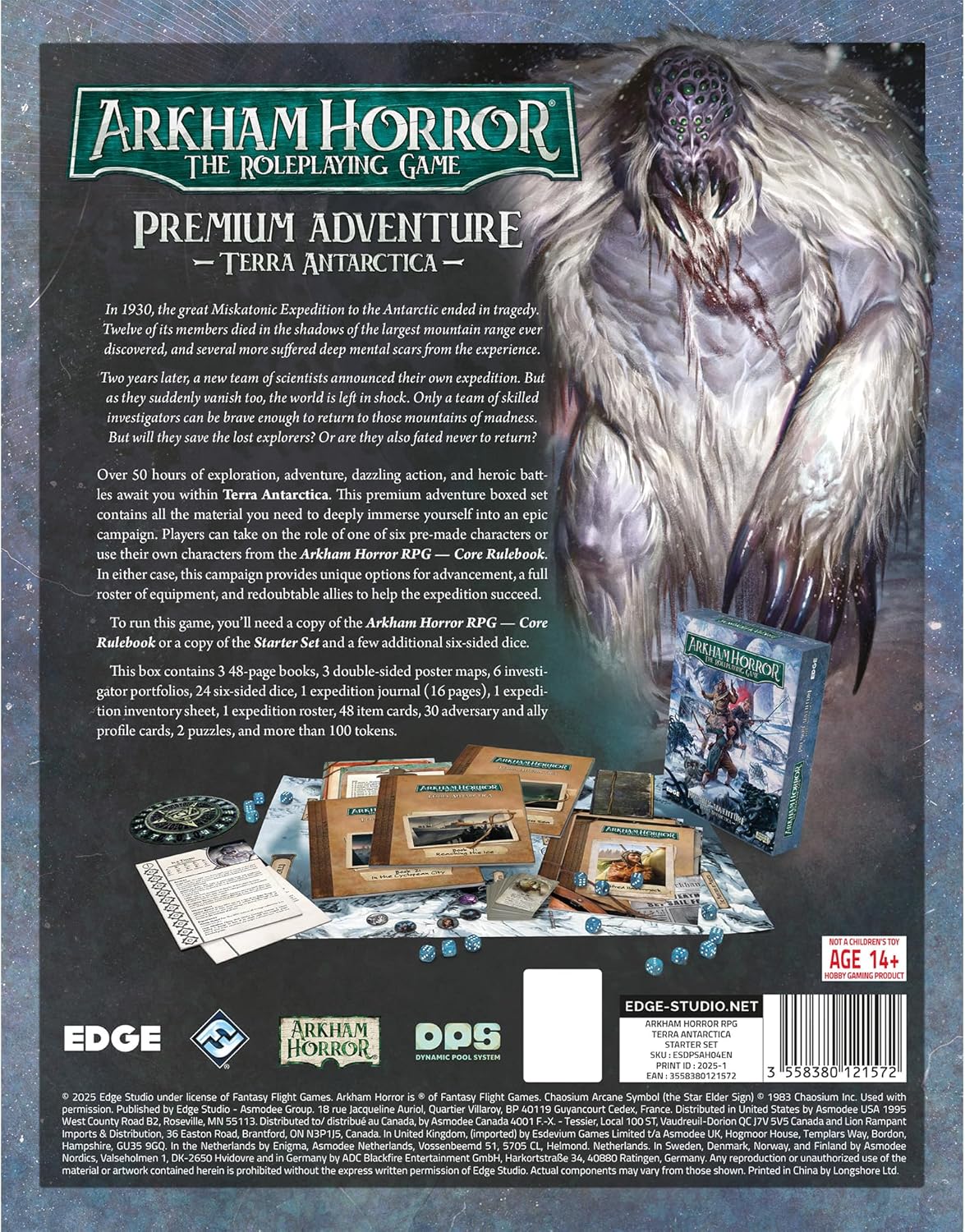 Asmodee Arkham Horror The Roleplaying Game Terra Antarctica Adventure Book, Immersive RPG for Kids & Adults, Ages 14+, 2-6 Players, 1+ Hour Playtime