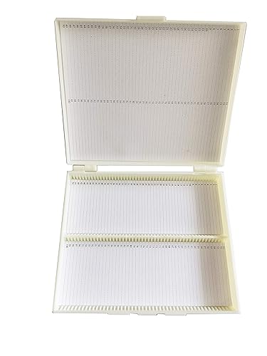 Miniatura 10 de MUHWA Caja de almacenamiento de diapositivas de microscopio de plástico de 100 lugares, caja de diapositivas de vidrio de microscopio, colores