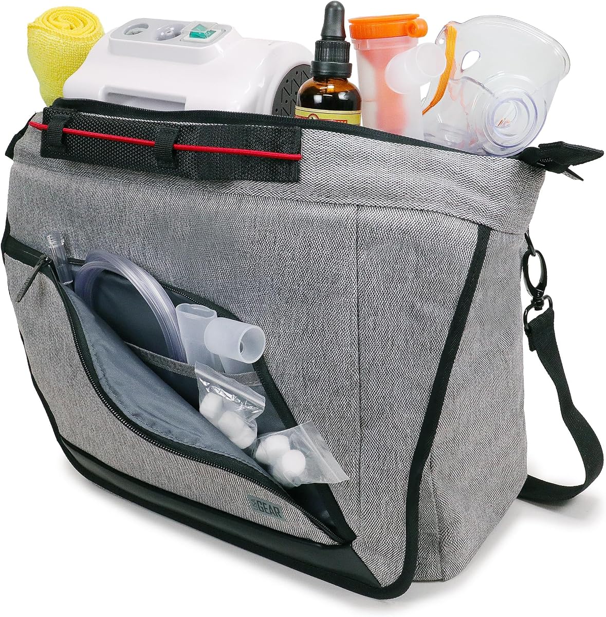 Nebulizer Machine Travel Storage Bag with Shoulder Strap, Customizable Padded Interior - Carrying Case for Asthma Nebulizer Machine, Mask and Tubing, and More Asthma Supplies
