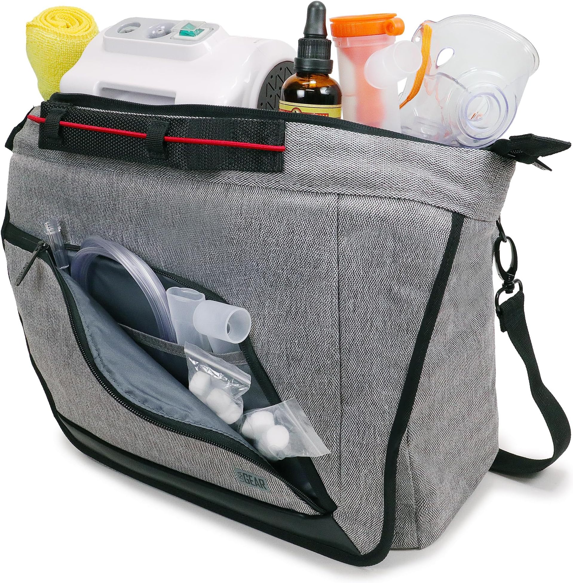 USA Gear Nebulizer Machine Travel Storage Bag with Shoulder Strap, Customizable Padded Interior - Carrying Case for Asthma Nebulizer Machine, Mask and Tubing, and More Asthma Supplies