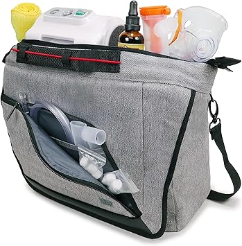USA Gear Nebulizer Machine Travel Storage Bag with Shoulder Strap, Customizable Padded Interior - Carrying Case for Asthma Nebulizer Machine, Mask and Tubing, and More Asthma Supplies