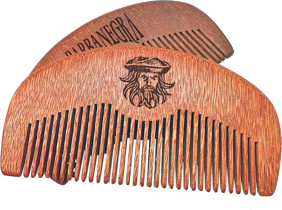 Barbanegra Beard and Mustache Wood Comb, Perfect for Balms and Oils, Anti-Static, Pocket Size for all types of Beards.