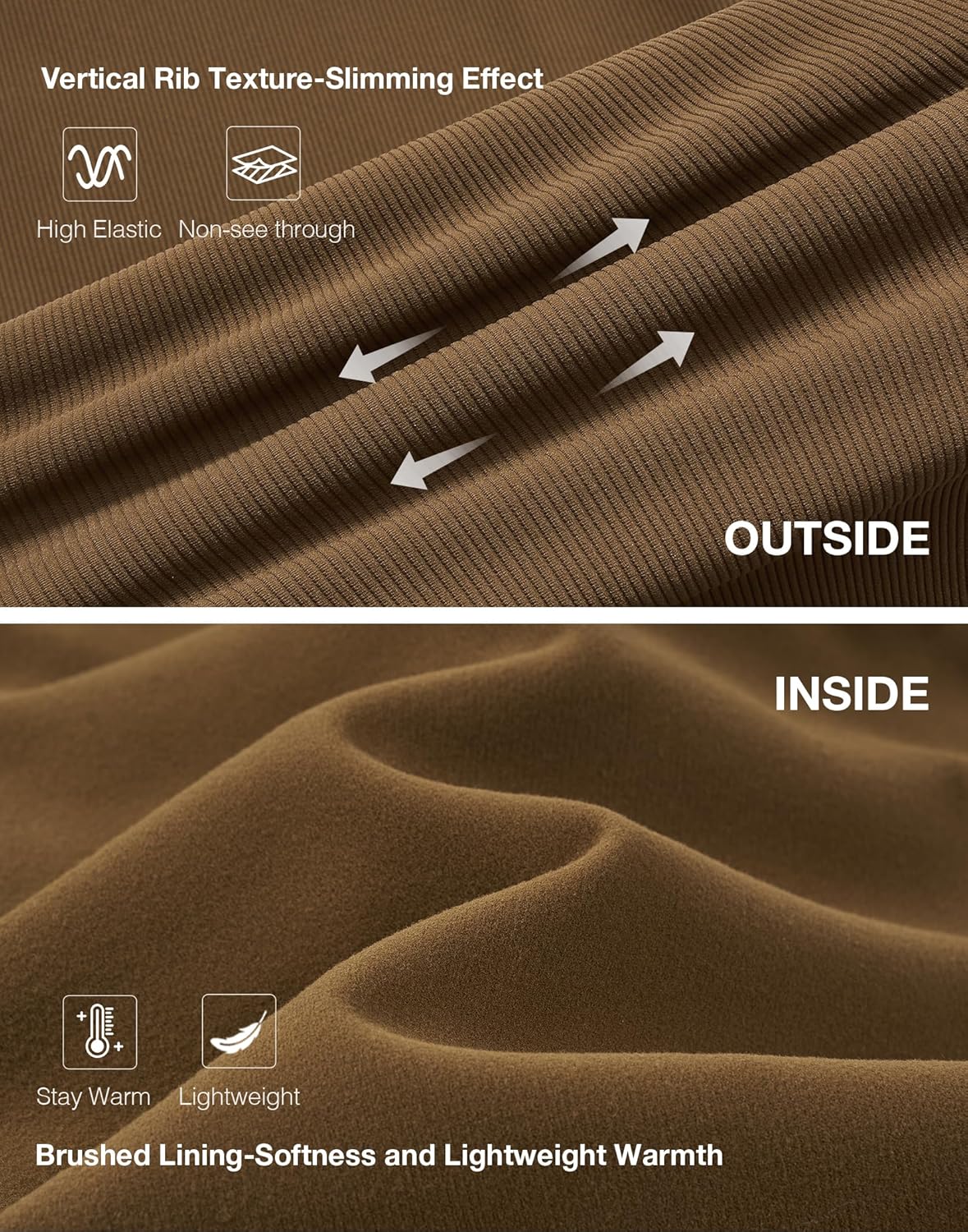 K-Swiss Women's Ribbed Flare Leggings - High Waisted Fleece Lined Bootcut Yoga Pants with Pockets for Lounge Work Casual - Image 6