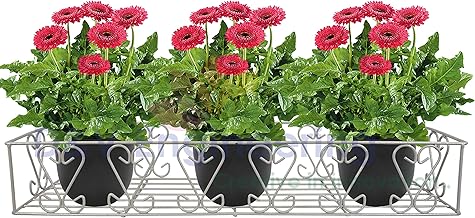 D&V ENGINEERING - Creative in innovation Metal Railings Pot Stand │Hanging pot stands for plants in balcony Railings (Adjustable Hanger, Pack of 1-Grey)