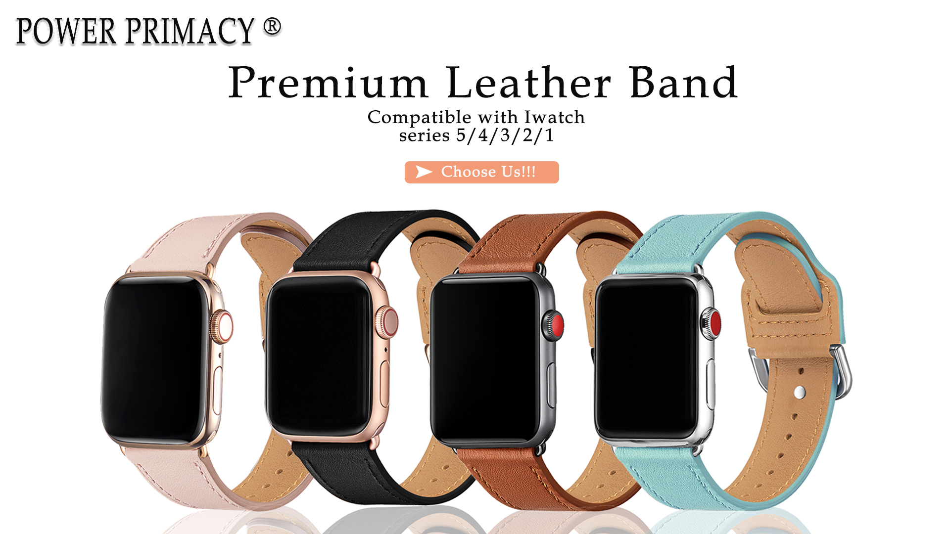 ایگرد | قیمت و خرید POWER PRIMACY Bands Compatible with Apple Watch Band  38mm 40mm 42mm 44mm, Top Grain Leather Smart Watch Band Compatible for Men  Women iWatch Series 6/5/4/3/2/1,SE(Tiffany Blue/Rosegold, 38mm