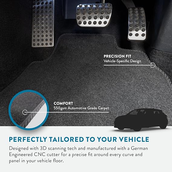 Mercedes A-Class (2005-2012) Carpet Car Mats | Black Edge Trim Tailored Fit Floor Mats Full Coverage Protection Accessories Easy Clean Anti Slip Made in the UK