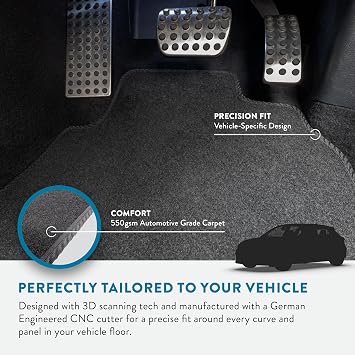 Mercedes A-Class (2005-2012) Carpet Car Mats | Black Edge Trim Tailored Fit Floor Mats Full Coverage Protection Accessories Easy Clean Anti Slip Made in the UK