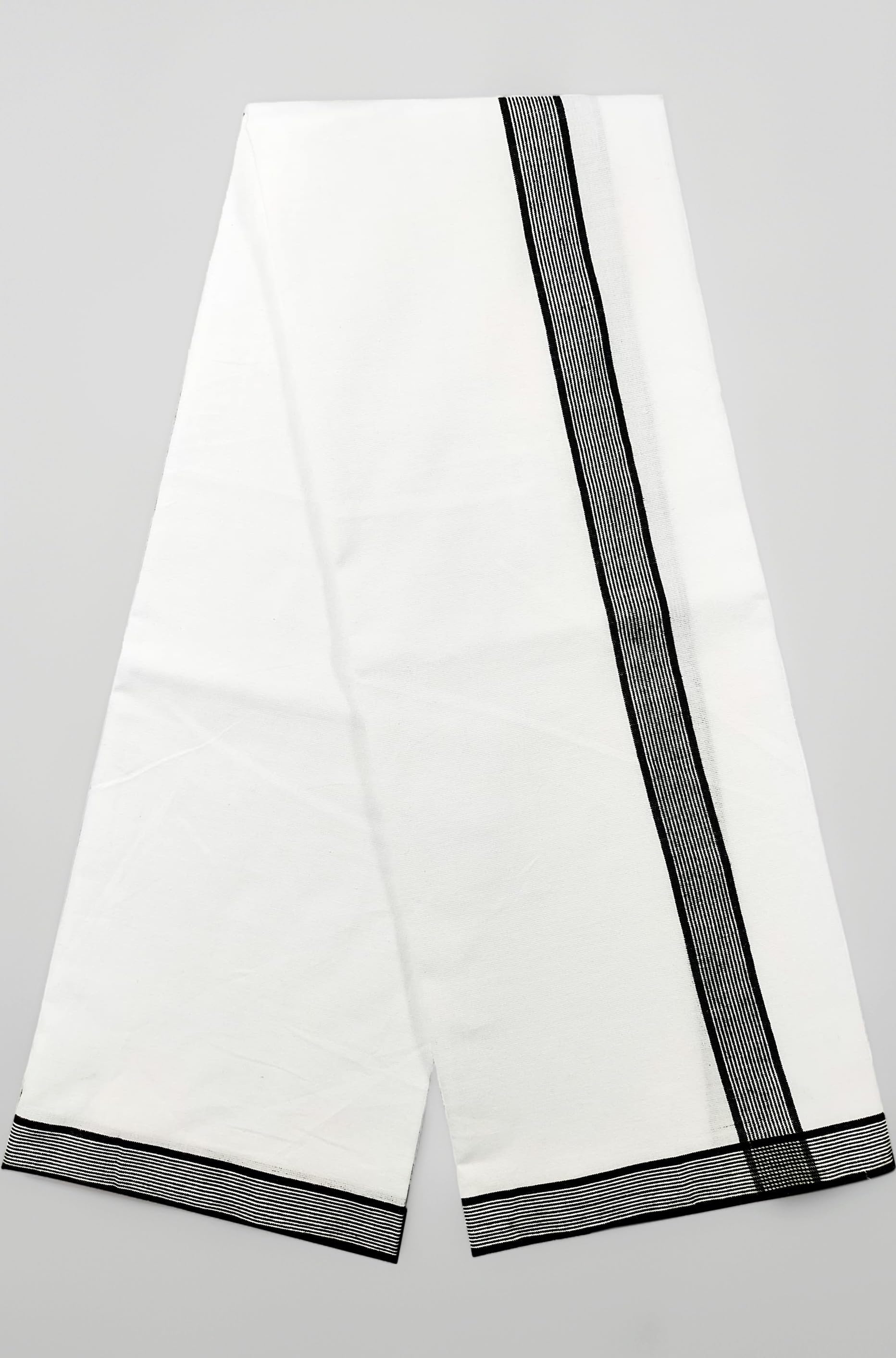 Mens Thalapathy Border 100% Cotton Temple Wear Dhoti 2.00 Meters Mundu/Vesti