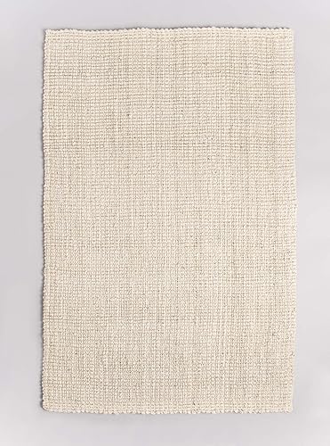 Miniatura 9 de Fab Habitat Alfombras de cáñamo y lana, hechas a mano, suaves al tacto natural bajo los pies, duradera, tejido texturizado, alfombra para uso en