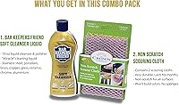 Vista 2 de Conjunto limpiador para cocina Bar Keepers Friend, detergente líquido que no raya, CCBD1002, Soft Cleanser Liquid & Non Scratch Scourer, 2