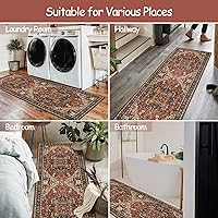 Vista 7 de Moynesa Alfombra Pasillo Ultra-Delgada Lavable - Alfombra Pasillo Antideslizante 2x6 Sin Deslizamiento Alfombra Cuarto de Lavado, Alfombra Vintage