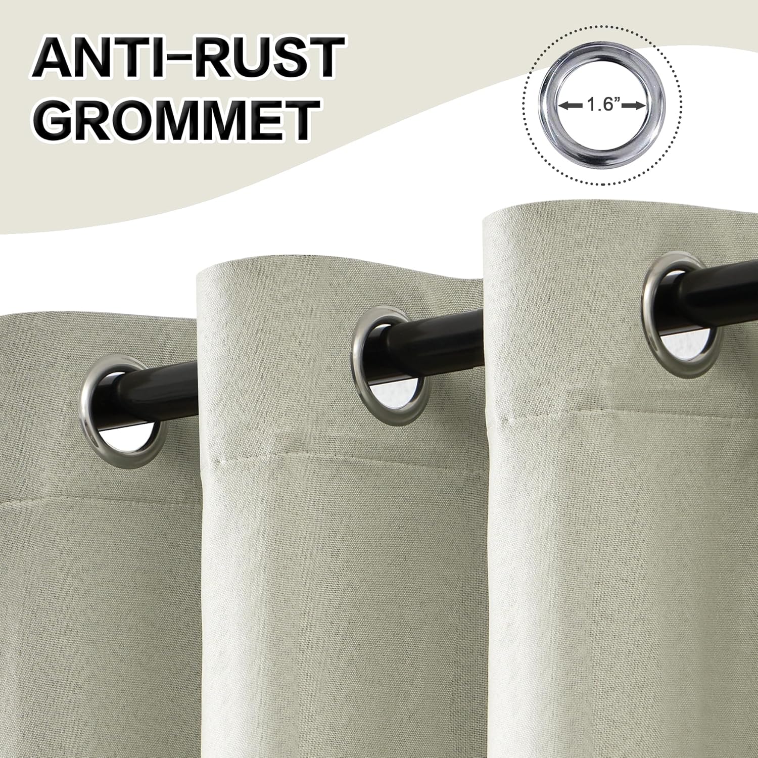 DONREN 100% Blackout Curtains 102 Inches Long Thermal Insulated, Soft Linen Grommet Blackout Drapes for Bedroom, 2 Panels 52Wx102L, Cream