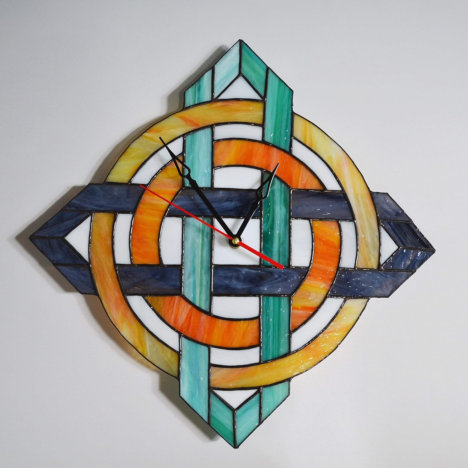 Large Modern Geometric Wall Clock 17 Inch for Living Room, Handcrafted Statement Hanging Decor for Home or Office