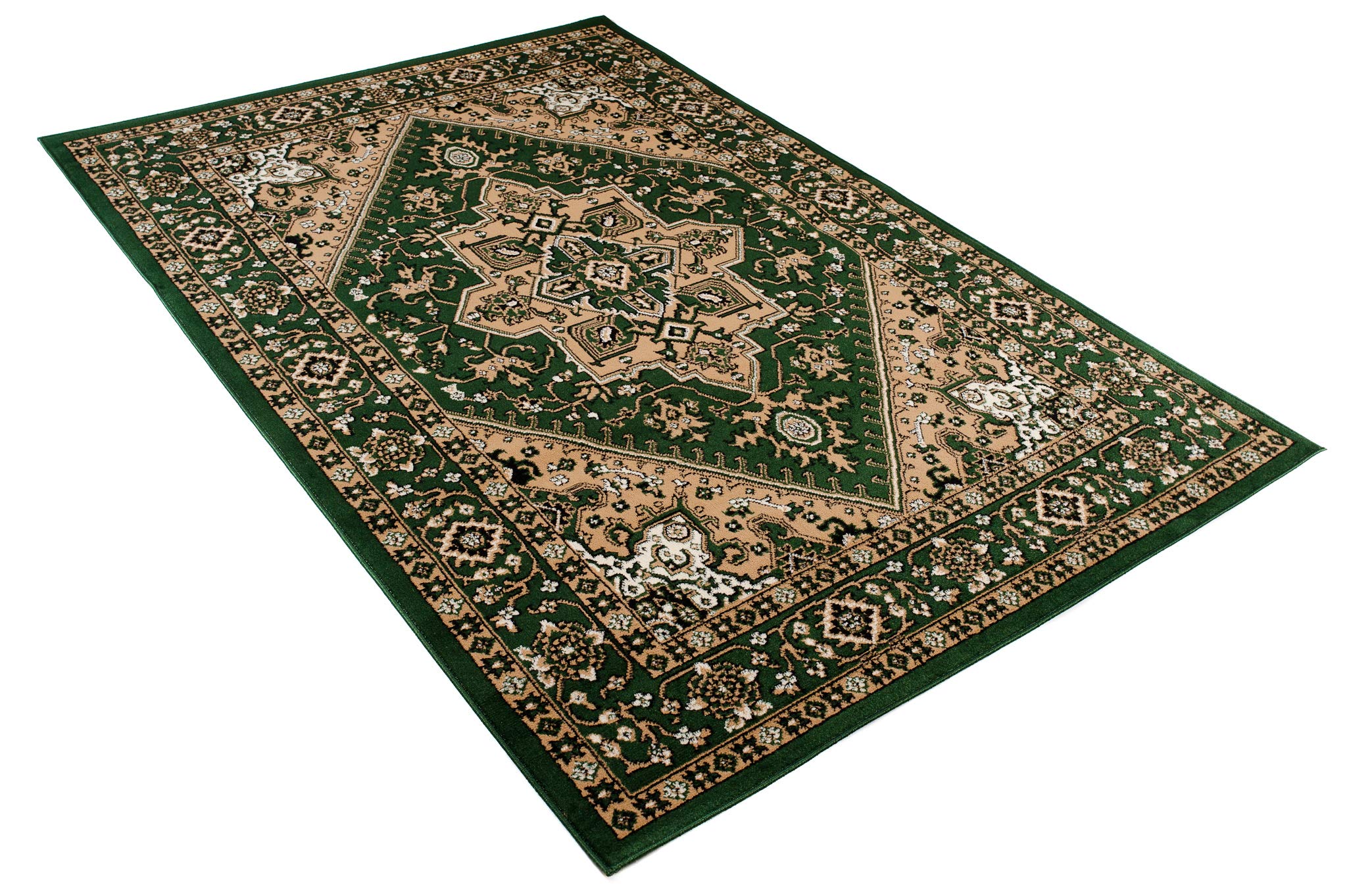 Carpeto Rugs Tappeto Orientale Salotto a Pelo Corto Verde 140 x 200 cm Classico Persian Design