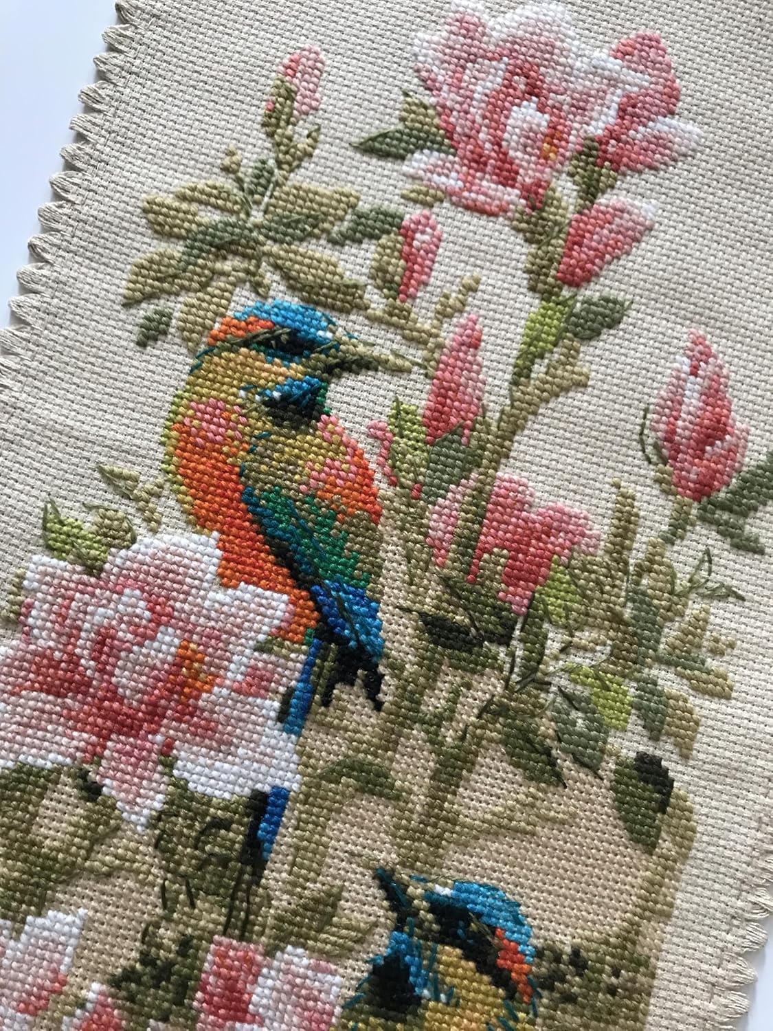 RIOLIS - Tropical Bird 1905, Floral Cross Stitch Kits 7.5"X35.5", Cross Stitch Kits for Beginners & Advanced, Crossstitching Kits Adult, Counted Stitching Kits, Flowers Embroidery Kit