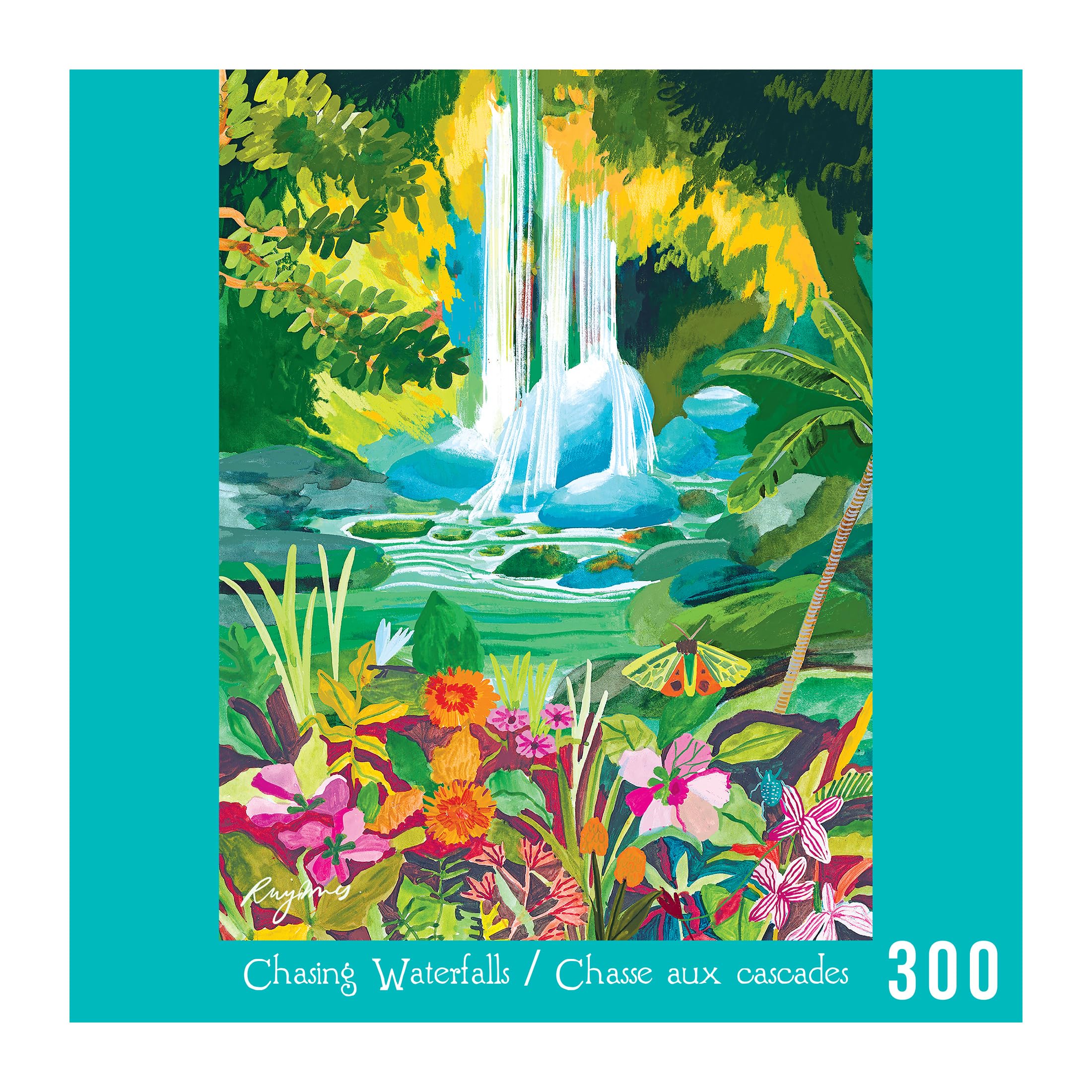 絵画 Spectacular Waterfall Amazon.com: RoseArt - Hebe Studio - Chasing Waterfalls - 300 Piece