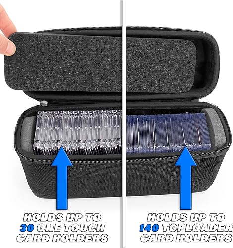 Miniatura 3 de CASEMATIX Funda de tarjeta graduada compatible con más de 30 tarjetas comerciales deportivas BGS PSA FGS, caja de almacenamiento de tarjetas de losa