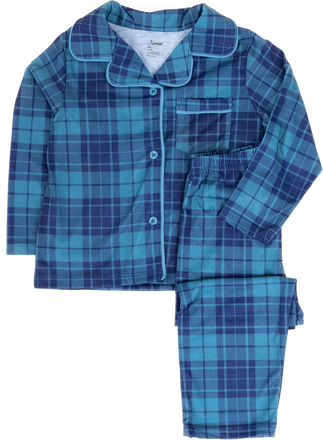 Leveret Kids Button Down Pajamas Boys & Girls 2 Piece Christmas Pajama Set (Size 2-14 Years) - Image 4